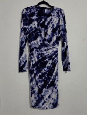 Chaps Faux Wrap Surplice Dress